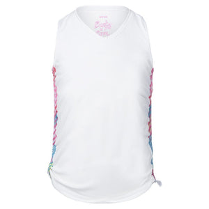 Girls' Have No Sheer Ruche Tennis Tank White Apparel Lucky In Love