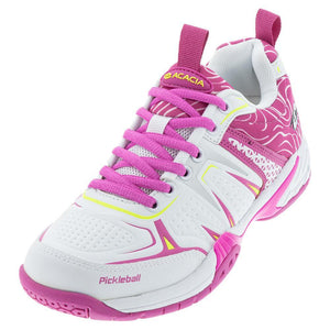 Women`s DinkShot Pickleball Shoes White and Pink Footwear Acacia
