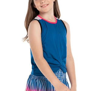 Girls' Pretty Bow Tennis Tank Electric Blue Apparel Lucky In Love