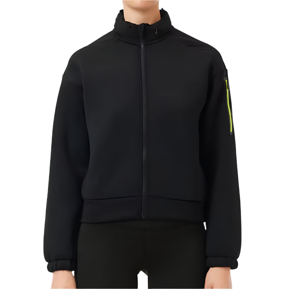 Women`s 2 in 1 Packable Hood Full Zip Fleece Tennis Sweatshirt Apparel Lacoste