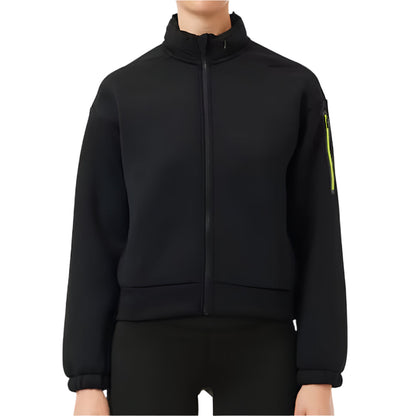 Women`s 2 in 1 Packable Hood Full Zip Fleece Tennis Sweatshirt Apparel Lacoste