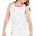 Girls' Palm Line Layer Tennis Tank White Apparel Lucky In Love
