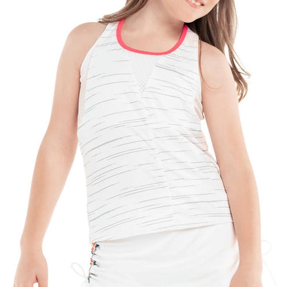 Girls' Palm Line Layer Tennis Tank White Apparel Lucky In Love