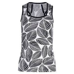 Women's Rumary Tennis Tank Botanical Leaves Apparel Tail