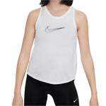 Girls' Dri-FIT One Training Tank White and Black Apparel Nike