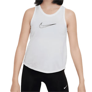 Girls' Dri-FIT One Training Tank White and Black Apparel Nike
