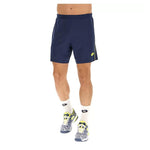 Men's Superrapida V Pickleball Short Dark Denim and Acid Yellow Apparel Lotto