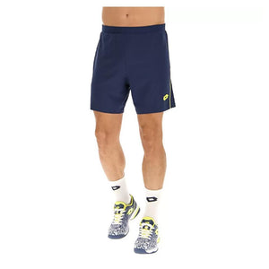 Men's Superrapida V Pickleball Short Dark Denim and Acid Yellow Apparel Lotto