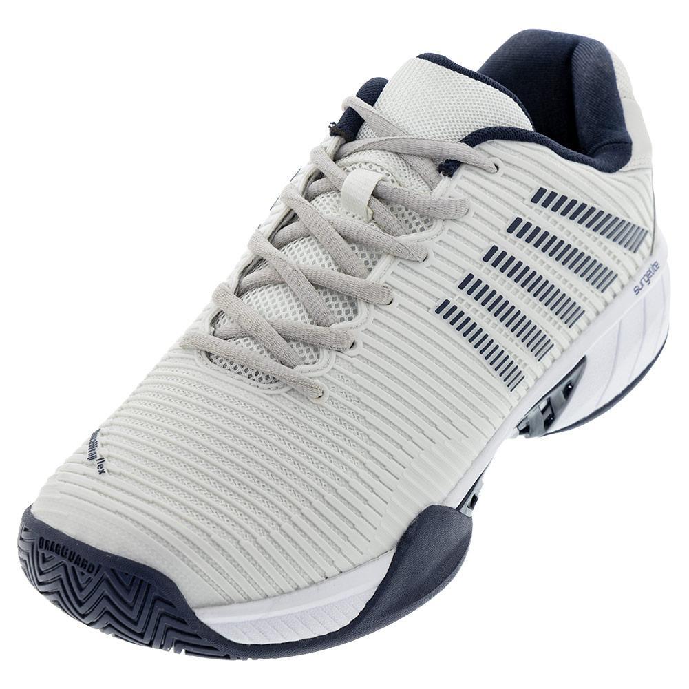 Men's Hypercourt Express 2 Tennis Shoes Vaporous Gray and White Peacoat Footwear K-Swiss