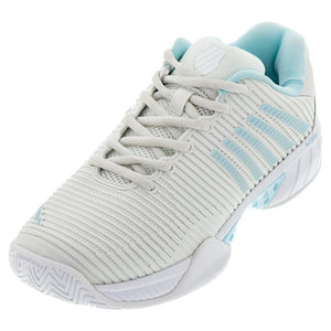 Women's Hypercourt Express 2-Wide Tennis Shoes White and Blue Glow Footwear K-Swiss