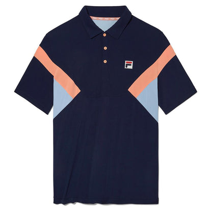 Men`s Solar Power Color Block Tennis Polo Apparel Fila