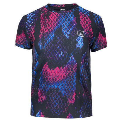 Women's Match Flaming Boa Short Sleeve Tennis Top Hot Pink Apparel Ultracor