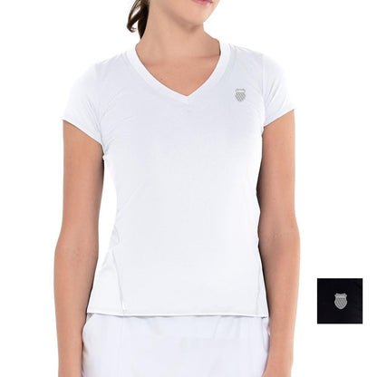 Women's Excel V-Neck Tennis Short Sleeve Apparel K-Swiss