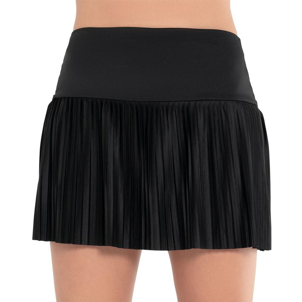 Womens 14.5 Inch Pleated Tennis Skirt Black Apparel K-Swiss