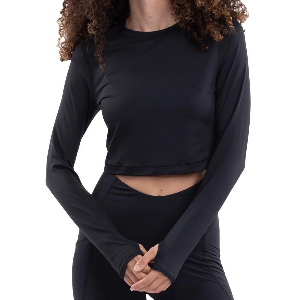 Women`s Everyday Long Sleeve Crop Tennis Top Apparel BloqUV