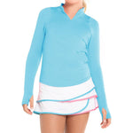 Girl's Mandarin Collar Tennis Long Sleeve Ocean Apparel Lucky In Love