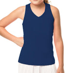 Girl's V-Neck Cutout Tennis Tank Navy Apparel Lucky In Love