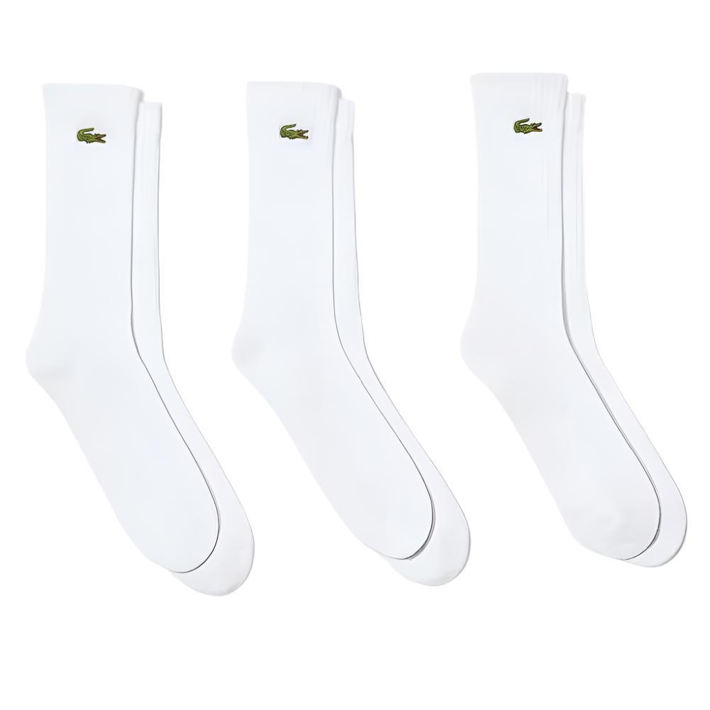 Men`s Core Performance Solid Jersey Tennis Tube Socks 3 Pack Socks Lacoste