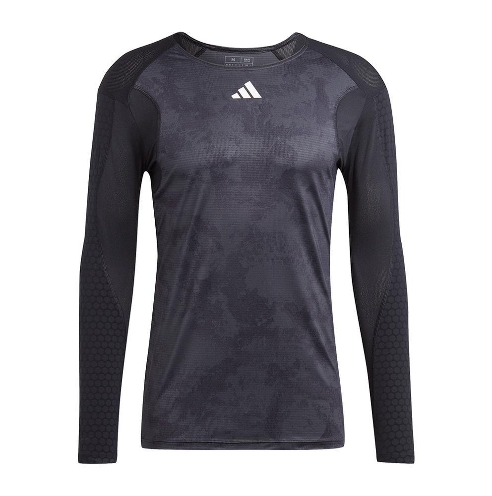Men's Paris Long Sleeve Tennis Top Carbon and Black Apparel Adidas