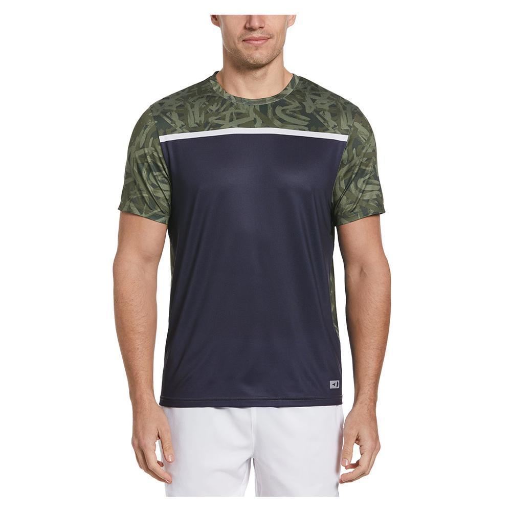 Men`s Graffiti Printed Block Tennis Crew Apparel Grand Slam