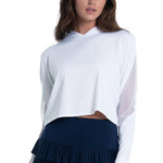 Women`s Cindy Crop Tennis Hoodie Apparel Lucky In Love