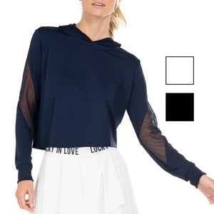 Women`s Cindy Crop Tennis Hoodie Apparel Lucky In Love