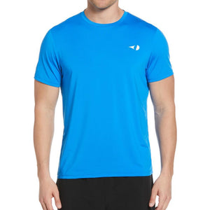 Men`s Short Sleeve Pin Hole Mesh Tennis Crew Electric Blue Lemonade Apparel Grand Slam