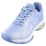 Women's Mirage 300 3rd Speed Tennis Shoes Chambray Blue and All White Footwear Lotto