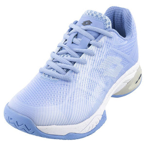 Women's Mirage 300 3rd Speed Tennis Shoes Chambray Blue and All White Footwear Lotto