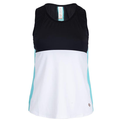 Women's Giovanni Tennis Tank Black and White Apparel Cross Court