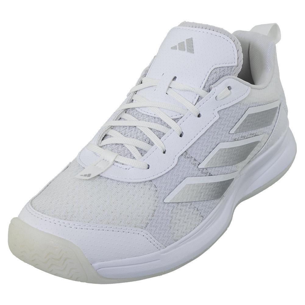 Women`s AvaFlash Tennis Shoes White and Metallic Silver Footwear Adidas