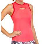 Women's Rhoswen Racerback Pickleball Tank Lychee Pink Apparel Tail