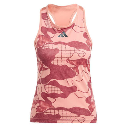 Women's Club Graphic Tennis Tank Wonder Clay and Legacy Red Adidas
