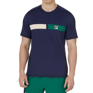 Men's Heritage Short Sleeve Henley Tennis Polo Apparel Fila