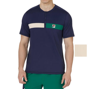 Men's Heritage Short Sleeve Henley Tennis Polo Apparel Fila