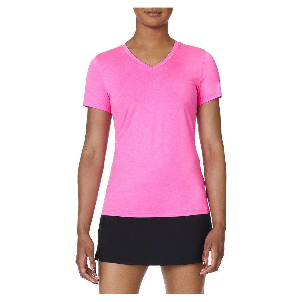 Women`s Short Sleeve V-Neck Pickleball Top Apparel Fila