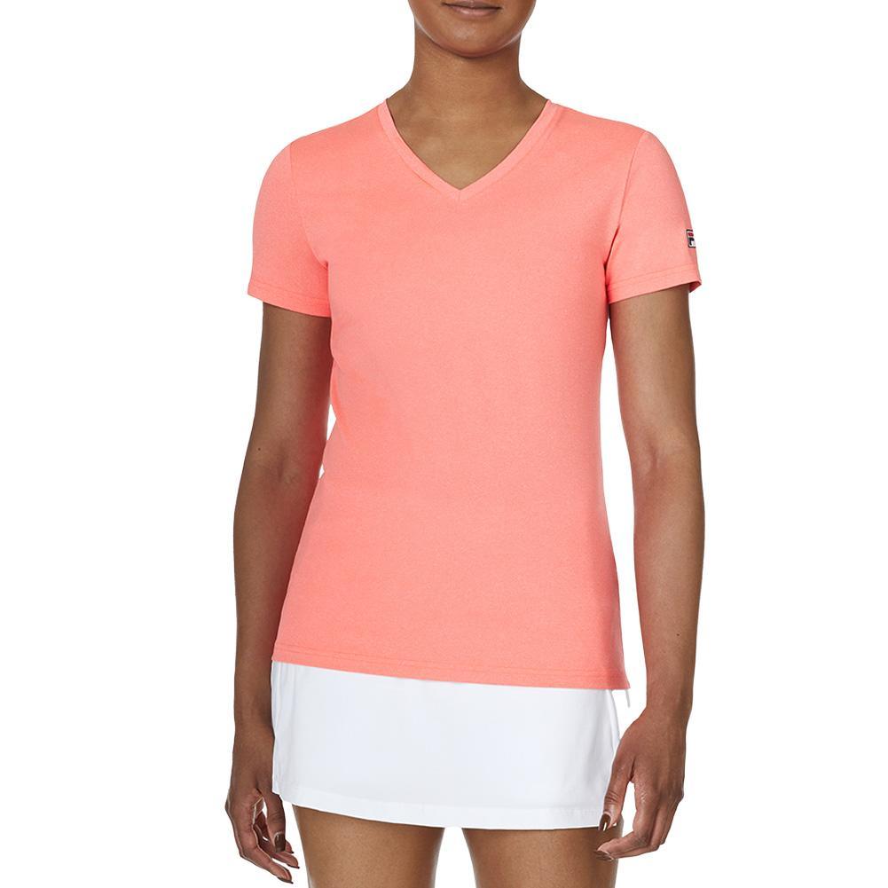 Women`s Short Sleeve V-Neck Pickleball Top Apparel Fila