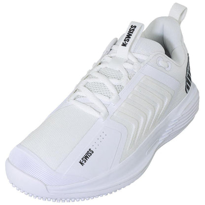 Men's Ultrashot 3 Grass Tennis Shoes White and Black Footwear K-Swiss