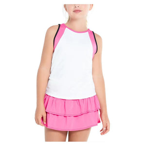 Girl's Preppy Open Back Tennis Tank Taffy Apparel Lucky In Love
