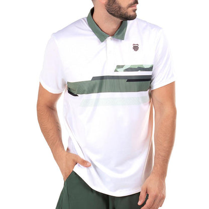 Men's Camo Stripe Short Sleeve Tennis Polo White Apparel K-Swiss