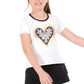 Girl's Paisley in Love Short Sleeve Tennis Top White Apparel Lucky In Love