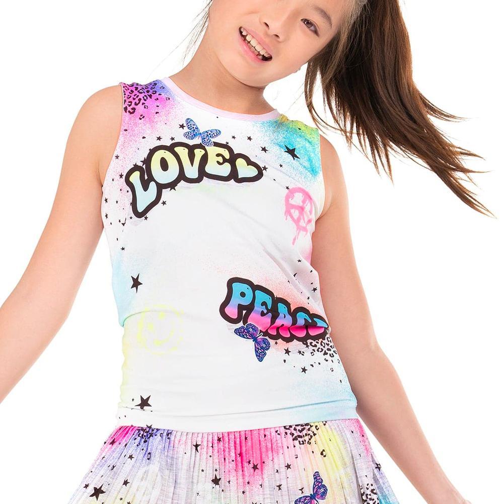 Girl's Tie Back Tennis Tank Apparel Lucky In Love