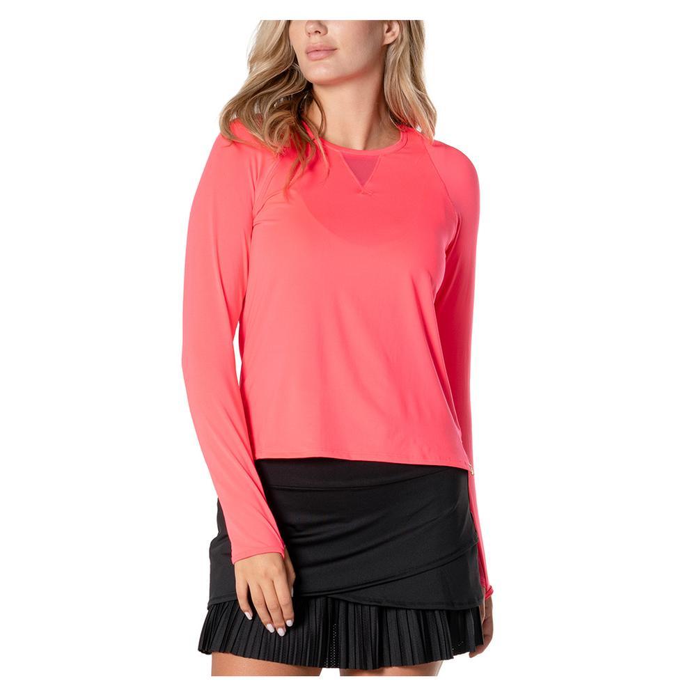 Women's LUV High Low Breezy Long Sleeve Tennis Top Apparel Lucky In Love