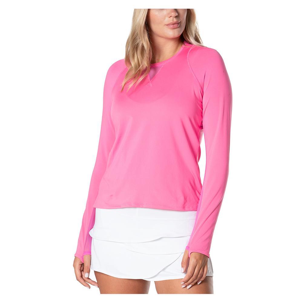 Women's LUV High Low Breezy Long Sleeve Tennis Top Apparel Lucky In Love