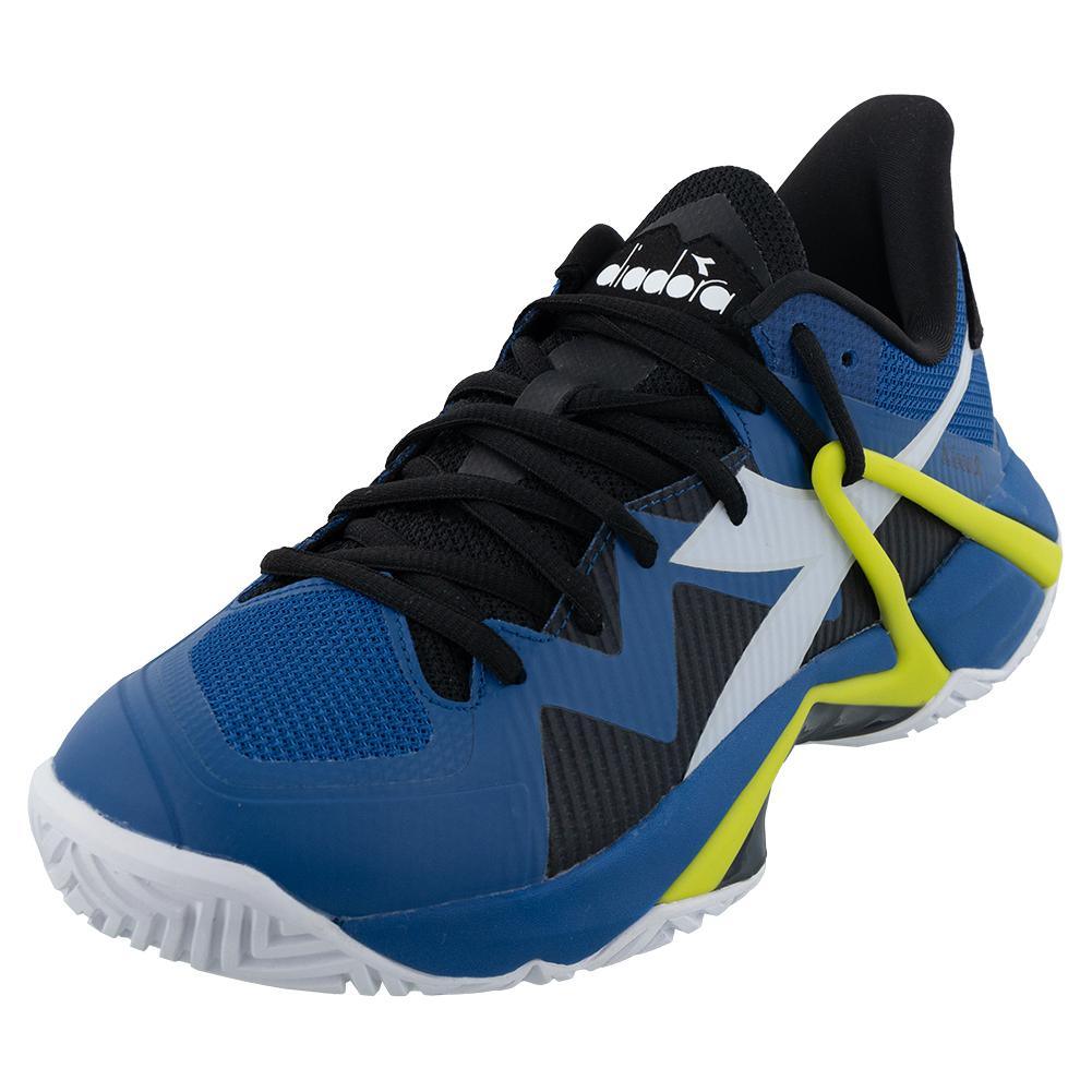 Men's B.Icon 2 AG Tennis Shoes Deja Vu Blue and Black Footwear Diadora
