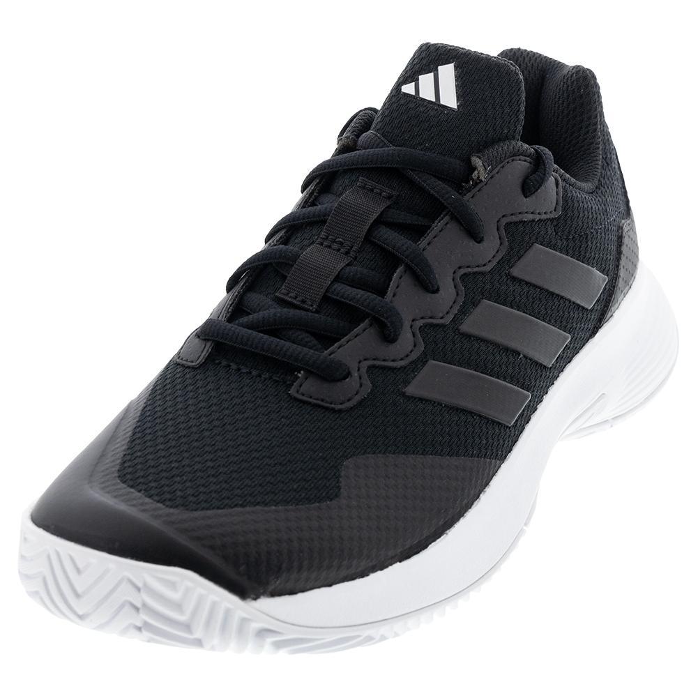 Women's GameCourt 2 Tennis Shoes Black and Silver Metallic Adidas