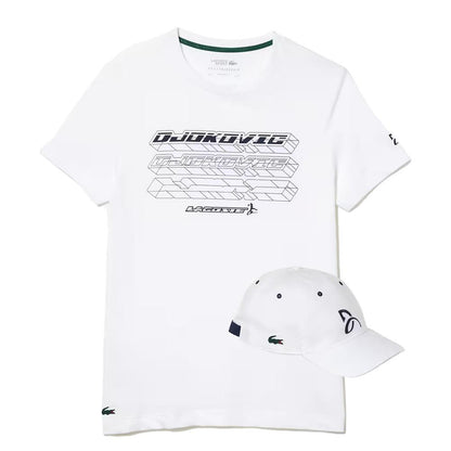 Men's Novak Djokovic Tennis T-Shirt/Cap Bundle Apparel Lacoste