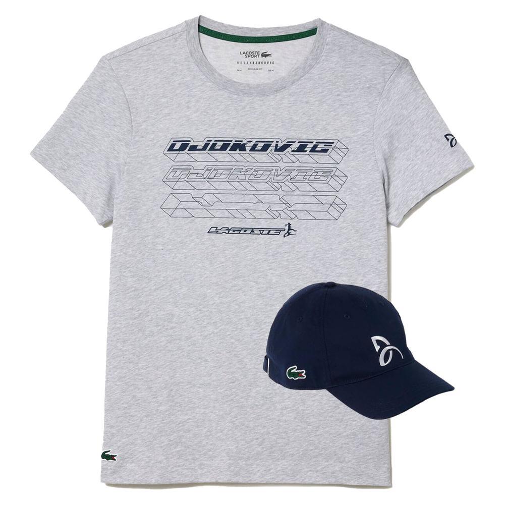 Men's Novak Djokovic Tennis T-Shirt/Cap Bundle Apparel Lacoste