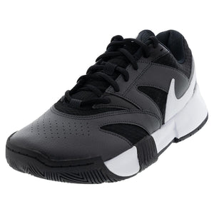 Juniors' Court Lite 4 Tennis Shoes Black and White Footwear Nike