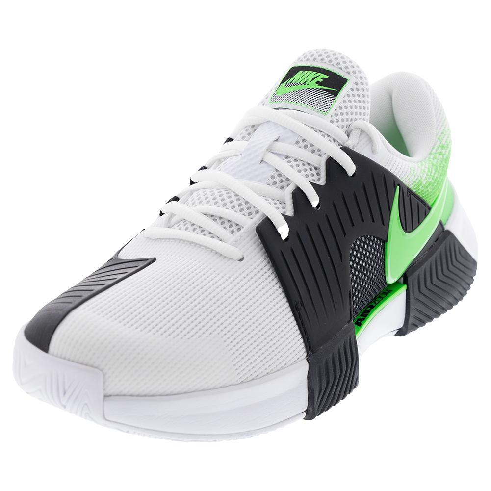 Women's Zoom GP Challenge 1 Tennis Shoes White and Poison Green Footwear Nike